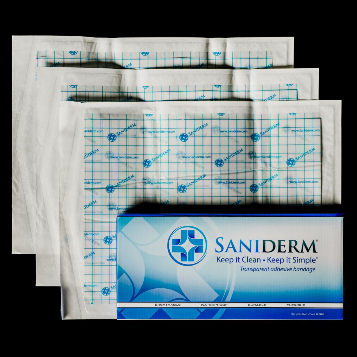 Saniderm 10 Inch x 14 Inch Artist Pack (15 count) Saniderm Tattoo Aftercare 